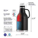 2L Stainless Steel Double Wall Vacuum Insulated Beer Growler